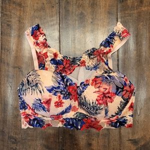 PINK Victoria Secret Floral Lace  and Mesh Bralette